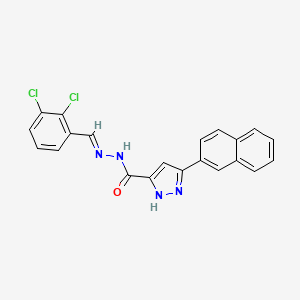 molecular formula C21H14Cl2N4O B11690614 N'-(2,3-Dichlorobenzylidene)-3-(2-naphthyl)-1H-pyrazole-5-carbohydrazide 