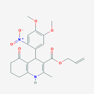 molecular formula C22H24N2O7 B11690618 Prop-2-en-1-yl 4-(4,5-dimethoxy-2-nitrophenyl)-2-methyl-5-oxo-1,4,5,6,7,8-hexahydroquinoline-3-carboxylate 