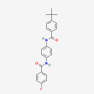 molecular formula C24H23FN2O2 B11690628 4-tert-butyl-N-{4-[(4-fluorobenzoyl)amino]phenyl}benzamide 