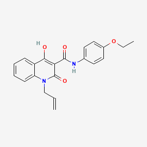 molecular formula C21H20N2O4 B11690635 N-(4-ethoxyphenyl)-4-hydroxy-2-oxo-1-(prop-2-en-1-yl)-1,2-dihydroquinoline-3-carboxamide 