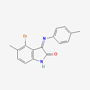 molecular formula C16H13BrN2O B11690674 (3Z)-4-bromo-5-methyl-3-[(4-methylphenyl)imino]-1,3-dihydro-2H-indol-2-one 