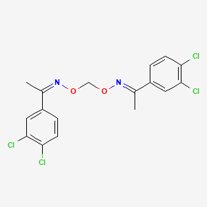 molecular formula C17H14Cl4N2O2 B11690675 (1E,1'Z)-N,N'-[methanediylbis(oxy)]bis[1-(3,4-dichlorophenyl)ethanimine] 