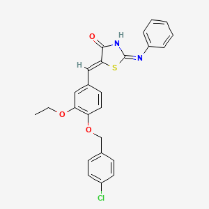 (2E,5Z)-5-{4-[(4-chlorobenzyl)oxy]-3-ethoxybenzylidene}-2-(phenylimino)-1,3-thiazolidin-4-one