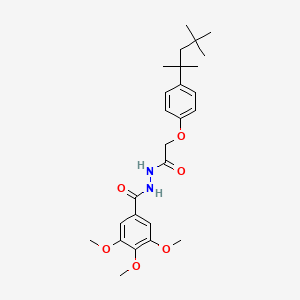 molecular formula C26H36N2O6 B11690741 3,4,5-trimethoxy-N'-{[4-(2,4,4-trimethylpentan-2-yl)phenoxy]acetyl}benzohydrazide 