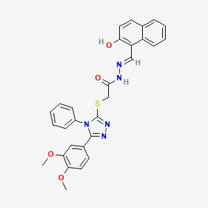 2-{[5-(3,4-dimethoxyphenyl)-4-phenyl-4H-1,2,4-triazol-3-yl]sulfanyl}-N'-[(E)-(2-hydroxynaphthalen-1-yl)methylidene]acetohydrazide