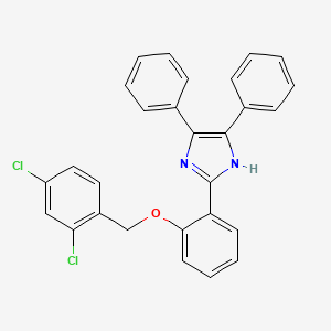 molecular formula C28H20Cl2N2O B11690765 2-{2-[(2,4-dichlorobenzyl)oxy]phenyl}-4,5-diphenyl-1H-imidazole 