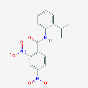 molecular formula C16H15N3O5 B11690769 2,4-dinitro-N-[2-(propan-2-yl)phenyl]benzamide 