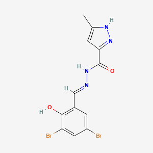 N'-[(E)-(3,5-dibromo-2-hydroxyphenyl)methylidene]-3-methyl-1H-pyrazole-5-carbohydrazide