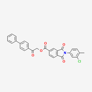 2-(biphenyl-4-yl)-2-oxoethyl 2-(3-chloro-4-methylphenyl)-1,3-dioxo-2,3-dihydro-1H-isoindole-5-carboxylate