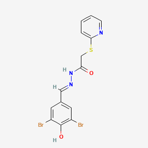 molecular formula C14H11Br2N3O2S B11690805 N'-[(E)-(3,5-dibromo-4-hydroxyphenyl)methylidene]-2-(pyridin-2-ylsulfanyl)acetohydrazide 