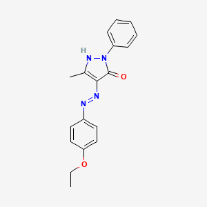 molecular formula C18H18N4O2 B11690817 4-[(4-Ethoxy-phenyl)-hydrazono]-5-methyl-2-phenyl-2,4-dihydro-pyrazol-3-one 