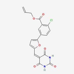 prop-2-en-1-yl 2-chloro-5-{5-[(2,4,6-trioxotetrahydropyrimidin-5(2H)-ylidene)methyl]furan-2-yl}benzoate