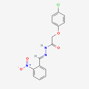 2-(4-chlorophenoxy)-N'-[(E)-(2-nitrophenyl)methylidene]acetohydrazide