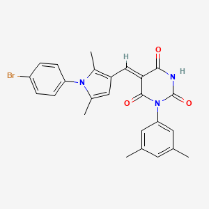 (5Z)-5-{[1-(4-bromophenyl)-2,5-dimethyl-1H-pyrrol-3-yl]methylidene}-3-(3,5-dimethylphenyl)-6-hydroxypyrimidine-2,4(3H,5H)-dione