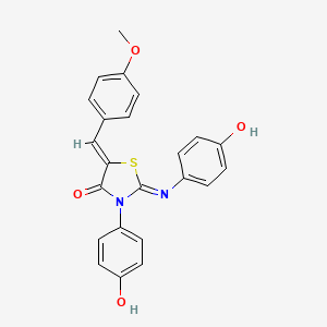 (2Z,5Z)-3-(4-hydroxyphenyl)-2-[(4-hydroxyphenyl)imino]-5-(4-methoxybenzylidene)-1,3-thiazolidin-4-one