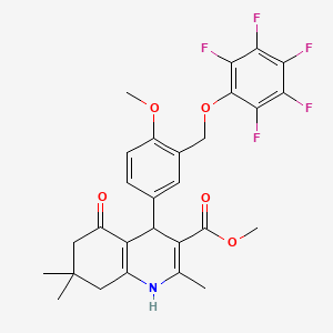 Methyl 4-{4-methoxy-3-[(pentafluorophenoxy)methyl]phenyl}-2,7,7-trimethyl-5-oxo-1,4,5,6,7,8-hexahydroquinoline-3-carboxylate