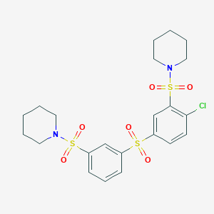 1-[(2-Chloro-5-{[3-(piperidin-1-ylsulfonyl)phenyl]sulfonyl}phenyl)sulfonyl]piperidine