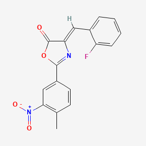 molecular formula C17H11FN2O4 B11690901 (4Z)-4-(2-fluorobenzylidene)-2-(4-methyl-3-nitrophenyl)-1,3-oxazol-5(4H)-one 