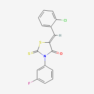 (5Z)-5-[(2-chlorophenyl)methylidene]-3-(3-fluorophenyl)-2-sulfanylidene-1,3-thiazolidin-4-one