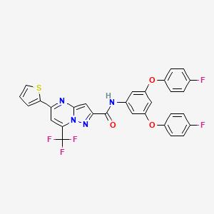 N-[3,5-bis(4-fluorophenoxy)phenyl]-5-(thiophen-2-yl)-7-(trifluoromethyl)pyrazolo[1,5-a]pyrimidine-2-carboxamide