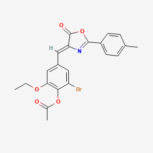 2-bromo-6-ethoxy-4-{(Z)-[2-(4-methylphenyl)-5-oxo-1,3-oxazol-4(5H)-ylidene]methyl}phenyl acetate