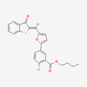 butyl 2-chloro-5-{5-[(Z)-(3-oxo-1-benzothiophen-2(3H)-ylidene)methyl]furan-2-yl}benzoate