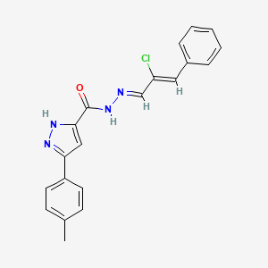 N'-[(E,2Z)-2-chloro-3-phenyl-2-propenylidene]-3-(4-methylphenyl)-1H-pyrazole-5-carbohydrazide