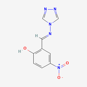 molecular formula C9H7N5O3 B11690948 4-Nitro-2-[(E)-[1,2,4]triazol-4-yliminomethyl]-phenol 