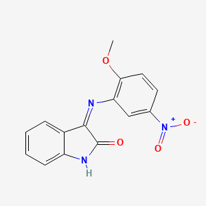 (3Z)-3-[(2-methoxy-5-nitrophenyl)imino]-1,3-dihydro-2H-indol-2-one