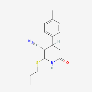 4-(4-Methylphenyl)-6-oxo-2-(prop-2-en-1-ylsulfanyl)-1,4,5,6-tetrahydropyridine-3-carbonitrile