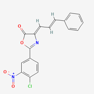 (4Z)-2-(4-chloro-3-nitrophenyl)-4-[(2E)-3-phenylprop-2-en-1-ylidene]-1,3-oxazol-5(4H)-one