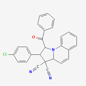 molecular formula C27H18ClN3O B11691009 1-Benzoyl-2-(4-chlorophenyl)-1H,2H,3H,3AH-pyrrolo[1,2-A]quinoline-3,3-dicarbonitrile 