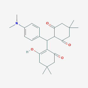 molecular formula C25H33NO4 B11691025 2-{[4-(Dimethylamino)phenyl](2-hydroxy-4,4-dimethyl-6-oxocyclohex-1-en-1-yl)methyl}-5,5-dimethylcyclohexane-1,3-dione 