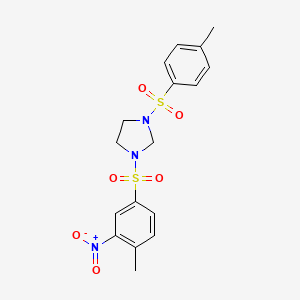 1-[(4-Methyl-3-nitrophenyl)sulfonyl]-3-[(4-methylphenyl)sulfonyl]imidazolidine