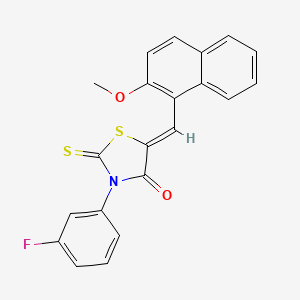 molecular formula C21H14FNO2S2 B11691041 (5Z)-3-(3-fluorophenyl)-5-[(2-methoxynaphthalen-1-yl)methylidene]-2-thioxo-1,3-thiazolidin-4-one 