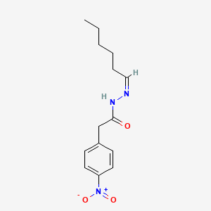 molecular formula C14H19N3O3 B11691064 N'-[(1Z)-hexylidene]-2-(4-nitrophenyl)acetohydrazide 