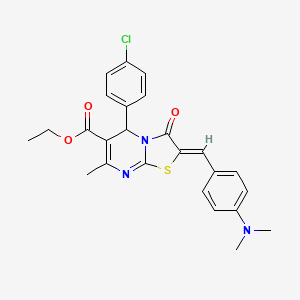 ethyl (2Z)-5-(4-chlorophenyl)-2-[4-(dimethylamino)benzylidene]-7-methyl-3-oxo-2,3-dihydro-5H-[1,3]thiazolo[3,2-a]pyrimidine-6-carboxylate