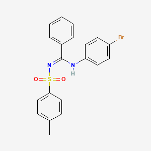 molecular formula C20H17BrN2O2S B11691071 N-(4-bromophenyl)-N'-(4-methylbenzenesulfonyl)benzenecarboximidamide 