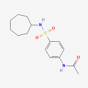 molecular formula C15H22N2O3S B11691098 N-[4-(cycloheptylsulfamoyl)phenyl]acetamide CAS No. 330468-83-2