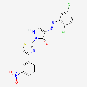 (4Z)-4-[2-(2,5-dichlorophenyl)hydrazinylidene]-5-methyl-2-[4-(3-nitrophenyl)-1,3-thiazol-2-yl]-2,4-dihydro-3H-pyrazol-3-one