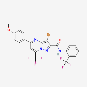 3-bromo-5-(4-methoxyphenyl)-7-(trifluoromethyl)-N-[2-(trifluoromethyl)phenyl]pyrazolo[1,5-a]pyrimidine-2-carboxamide