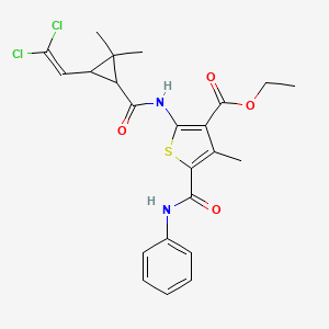 Ethyl 2-({[3-(2,2-dichloroethenyl)-2,2-dimethylcyclopropyl]carbonyl}amino)-4-methyl-5-(phenylcarbamoyl)thiophene-3-carboxylate