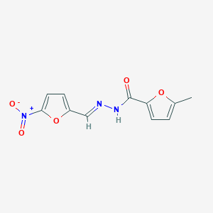 molecular formula C11H9N3O5 B11691184 5-methyl-N'-[(E)-(5-nitrofuran-2-yl)methylidene]furan-2-carbohydrazide 