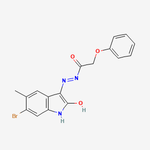 N'-(6-bromo-5-methyl-2-oxo-1,2-dihydro-3H-indol-3-ylidene)-2-phenoxyacetohydrazide