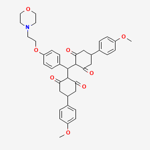 molecular formula C39H43NO8 B11691206 2,2'-({4-[2-(Morpholin-4-yl)ethoxy]phenyl}methanediyl)bis[5-(4-methoxyphenyl)cyclohexane-1,3-dione] 