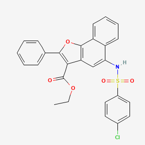 Ethyl 5-{[(4-chlorophenyl)sulfonyl]amino}-2-phenylnaphtho[1,2-b]furan-3-carboxylate