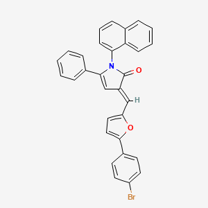 (3E)-3-{[5-(4-bromophenyl)furan-2-yl]methylidene}-1-(naphthalen-1-yl)-5-phenyl-1,3-dihydro-2H-pyrrol-2-one