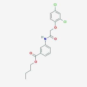 molecular formula C19H19Cl2NO4 B11691253 Butyl 3-[2-(2,4-dichlorophenoxy)acetamido]benzoate 