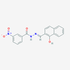 molecular formula C18H13N3O4 B11691272 N'-[(E)-(1-hydroxynaphthalen-2-yl)methylidene]-3-nitrobenzohydrazide 