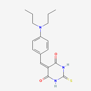 molecular formula C17H21N3O2S B11691297 5-[4-(dipropylamino)benzylidene]-2-thioxodihydropyrimidine-4,6(1H,5H)-dione 